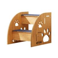 Dog Stairs for Small Dogs Wooden Pet Ramp for Bed Couch Car Non-Slip 2-Step Ladder for Small Old Short-Legged Puppy Cat 2-Layers brown