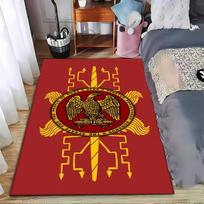 Roman Eagle Carpet with SPQR Insignia on Red Background, Classic Decor Suitable for use as an anti-slip for living room bedroom sofas 120x160cm( 47x62in )