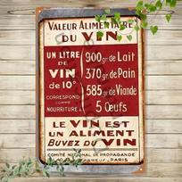 France Wine Metal Wall Sign 20x30cm Home Bar Cellar Decor