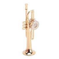 Gold Trumpet Miniature Replica Magnet Realistic Metal Reusable Musical Instrument Fridge Magnet beige