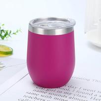 12oz nerūdijančio plieno kiaušinio lukšto formos vyno puodelis, dvigubos sienelės, vakuuminis izoliuotas, kavai, arbatai, biurui, namams, kelionėms gray