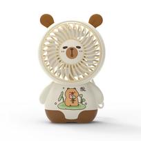 Kapibara Handheld Small Fan for Students, Cute USB Rechargeable Mini Desktop Fan Brown (Expression a) ruda