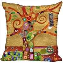 Custom Art Pattern Pillow Cases Gustav Klimt Square Pillowcase Christmas Zippered Pillow Cover _(One Side)Pillowcase , 30X30CM brown