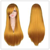 Long Straight Cosplay Wig Women Costume Party Black Red Ombre Heat Resistant Synthetic Hair Wigs (dark purple,26inches) blue