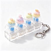 Bear Keycap Keyboard Clicker Toy Keyring Mechanical Finger Press Keycap Keychain  Sensory Toys style1 white