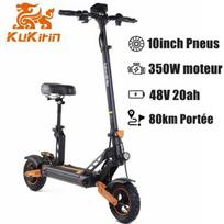 Sulankstomas elektrinis paspirtukas KUKIRIN G2 MAX - 1000W variklis - 48V 20Ah baterija - 80 km veikimo nuotolis - 10 colių padangos - Amortizatoriai juoda
