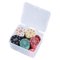 100Pcs Poker Chips Set Roulettes Game Bingo Chip Plastic Casino Poker Chip Small Learning Counters Chip Easy to Use white