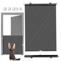 Puppy Safety Fence Retractable Pet Gate Cat and Dog Safety Isolation Nets Pet Supplies For Doorway Stairs Balcony CN gray