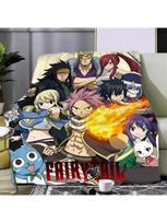 Japonų Anime Fairy Tail Spausduotas pledas Pikniko pledai Šiltas pledas Minkštas ir patogus pledas Namams Kelionėms Gimtadienio dovana 125X150CM pilka spalva