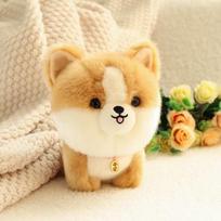 Plush Dog Puppy Toy Realistic Stuffed Husky Corgi chow chow Akita Doll Soft Cuddly Dog Toys Lovely Gifts 20cm beige