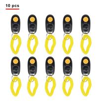 10pcs Pet Cat Dog Training Clicker Dog Clicker Key Chain With Wrist Strap Puppy Accessories Pet Toy Supplies yellow