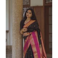 New Launch - Soft Lychee Silk Saree with Rich Pallu and All Over Jacquard Work juoda