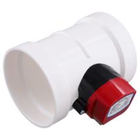 A84E-Plastikinis motorizuotas sklendė PVC atbulinis vožtuvas Oro kanalo tūrio reguliatorius vėdinimo vamzdžiui 220VAC White 110MM