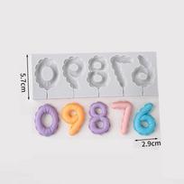 New Silicone Fondant Cake Decorating Mold Lollipop Shape Food Grade Chocolate Baking Tool DIY Number Mold