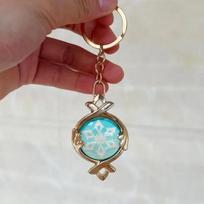 Genshin Impact Snezhnaya Tartaglia Childe Fire Light Pervious Key Chain 7 Element Eye Of  God Cosplay Toy KeyRing brown