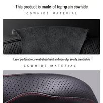Genuine Leather Steering Wheel Cover for Mini Cooper Countryman OneFun Round black