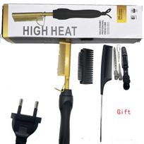 Hot Comb Hair Straightener Brush Hot Comb Pressing Electric Heat Electric Hair Brushes Styling Tools gray
