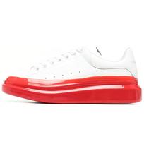 Alexander McQueen Oversized Top Grain Cow Leather Low top Stylish Skateboarding Shoes Men's White Red 645864WHZ4M9676 41 red