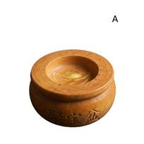 Natural Wood Essential Oil Diffuser Bowl Fortune Carving Long Lasting Scent Flame Free for Bedroom Spa Decor A orange