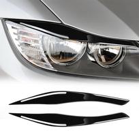 Blizganti juoda priekinių žibintų akių vokų antakių apdaila BMW 3 serijos E90 E91 2009-2012 m. black
