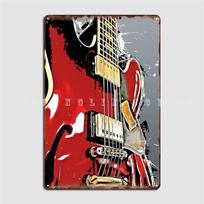 Gitara Muzika Menas Metalo Plakatas Sieninė Tapyba Retro Sienų Dekoras Namai Skardinis Ženklas Plakatas 20x30cm（7.8x11.8inch） gray