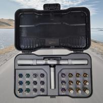 1SET 24-in-1 Two-Way Magnetic Ratchet Screwdriver Set with Quick Change Handle, Durable Portable Case - Professional Electronic Repair Kit 24-in-1 Ratchet Set gray