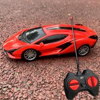 1:24 mastelio RC maža mini automobilio žaislo dovana Nuotoliniu būdu valdoma transporto priemonė Lenktyninis superautomobilio modelis su priekiniais žibintais berniukams vaikų dovanoms red