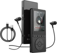 Bluetooth MP3 HIFI muzikos grotuvas su 64GB vidine atmintimi, 128GB SD kortele, skaitmeninis garso grotuvas su FM žadintuvu, idealiai tinka kalboms, juodas 5.3 juoda