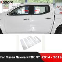 Window Center Pillar Post Cover Trim For Nissan Navara NP300 ST 2014 2015 2016 2017 2018  Stainless Steel Car Accessories