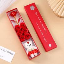 Gold Foil Rose 24k Gold Plush Bear Gift Box Artificial Flower Gift Plush Valentine'S Day Flower For Wedding Valentine'S Day raudona