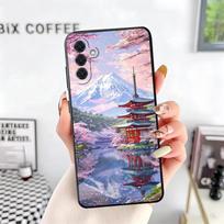 Japanese Pink Cherry Mount Fuji Soft Phone Case for Samsung A17 A37 A57 A16 A26 A36 A56 A15 A25 A35 A55 A14 A24 A34 A54 A13 A23 Samsung A56 gray