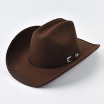 Unisex Western Cowboy Hat With Leather Vintage Big-edge Gentleman Cowgirl Jazz Hat Cloche Church Sombrero Hombre Caps Can Be Adjusted ruda