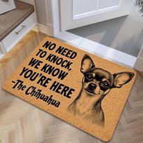 Funny Chihuahua Door Mat Carpet Mat Rug Home Decoration No Need Knock We Know Youre Here Non Slip Floor Mat Home Kitchen Mat 40x60cm white