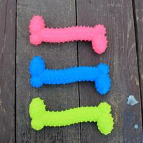 Rubber Dog Toy Set: Dumbbell, Fishbone, and Ring Trio blue