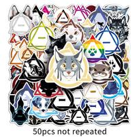 50 Therian Graffiti Stickers for Creative Decoration: Guitar, Notebook, Luggage black
