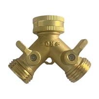 Corrosion Proof 3/4Inch Brass Y Splitter Connector For Simultaneous Watering Systems Enhancing Rubber Seal Technology