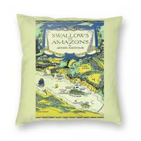 Swallows And Amazons Arthur Ransome Square Pillowcase Polyester Linen Velvet Pattern Decorative Throw Pillow Sofa Cushion Cover Peach skin 18*18(CM)-1Pcs beige