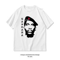 Thomas Sankara Lumumba marksizmas Burkina Fasas Marškinėliai moteris vyras Laisvalaikio medvilniniai marškinėliai su spauda Apvalus kaklas Kvėpuojantys Suaugusiems Trumpomis rankovėmis S black