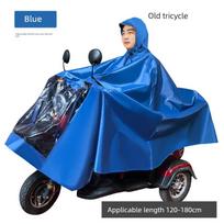 Elektrinio Motociklo Senjorų Motorolerio Trikraičio Lietaus Apsauga Ilga Viso Kūno Neperšlampama Dviguba Speciali Lietaus Apsauga Pončas One size / Oversized - Fits Small Tricycles - Blue mėlyna