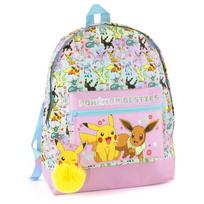 Pikachu ir Eevee Geriausi draugai Mergaičių kuprinė - Rožinė Blizganti Vaikų Mokyklinė Kuprinė su Priekine Kišene