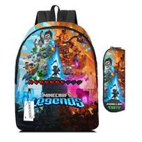Minecraft Backpack 2-Piece Set for Kids Students Boys Girls Game Gift School Bookbag