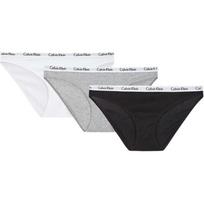 Calvin Klein Logo Pattern Slim Fit Low Rise Briefs 3 Pack Women underwear QP1258O-MP1 L gray