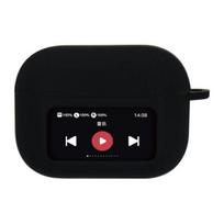 Silikoninis dėklas ausinėms, suderinamas su Bluetooth, skirtas AirPods, smūgiams atsparus, belaidžių ausinių įkrovimo dėklo dangtelis su ekranu, ausinių apsauginis apvalkalas, įmautė black
