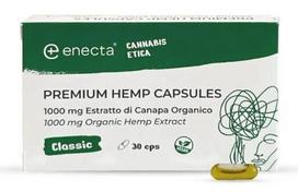 Enecta Premium kanapių kapsulės – 1000 mg ekologiško kanapių ekstrakto, 30 kapsulių, 15 g