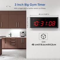 3 Inch Household Gym Garage Boxing Training Timer Big Screen LED Interval Workout Clock Multi Functional Gym Timer black