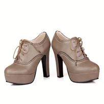 New big small size 31 47 women stiletto high heel shoes sexy lady platform spring fashion lace up pumps 41 gray