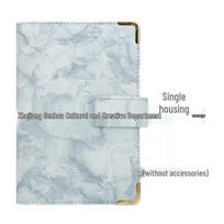 Marble Pattern A6 Binder Planner: PU Leather Cash Budget Loose-Leaf Notebook white