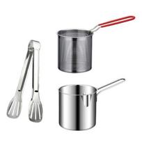 1 rinkinio gruzdintuvė Daugiafunkcis mini puodas, geras šilumos laidumas, nerūdijančio plieno, aliejų taupantys namų gruzdintuvės virimo indai 3pcs