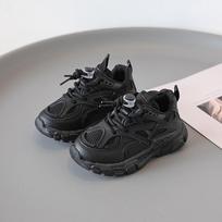 Kids Casual Sports Shoes with Thick Soles Boys Girls Fashion Versatile Sneakers New Children Mesh Breathable Running Shoes 21 gray