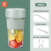 Portable Electric Juicer Cup Multifunctional Household Fruit Juicer Personal Blender USB Rechargeable Mini Juicer for Smoothies and Juice Extraction one size žalia